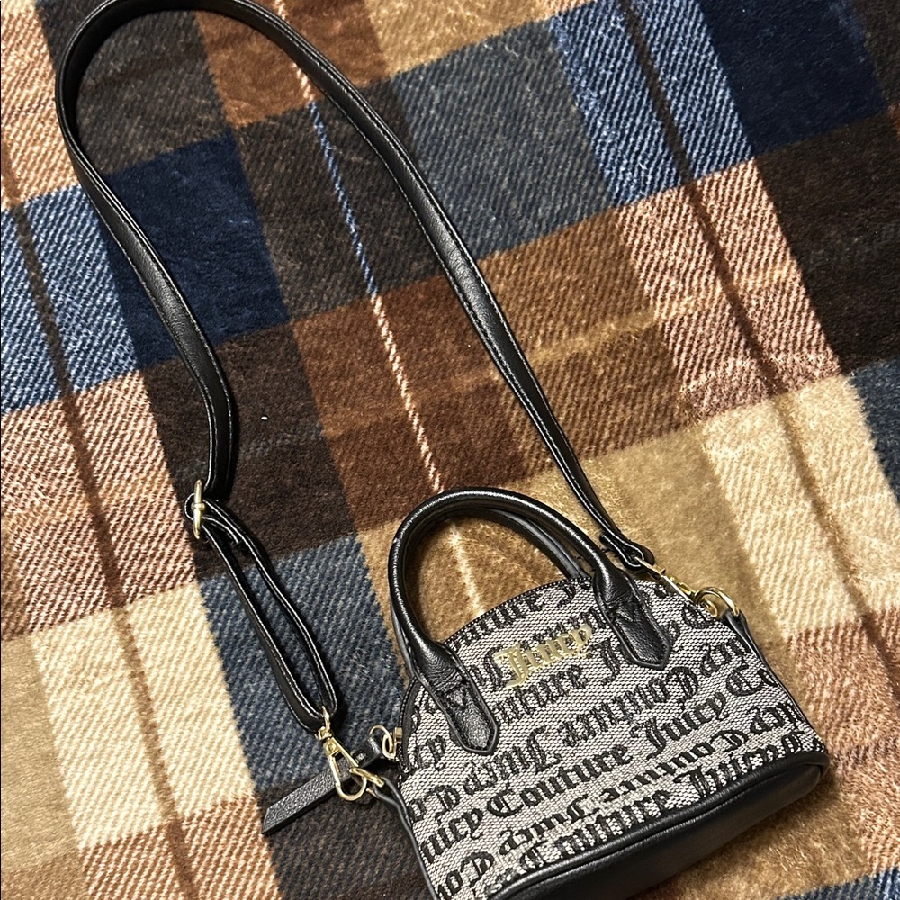 Juicy Couture Black and Gray Mini Crossbody Bag